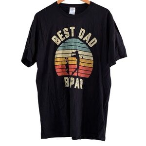 Best dad by par | Black cotton graphic golf tee shirt